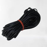 Black Solderable Wire Flexible Wires For Wiring Jumper Wire Wiring Wire , Wiring Cable - a coil of flexible black electrical wire secured in the center with a red rubber band against a white background.