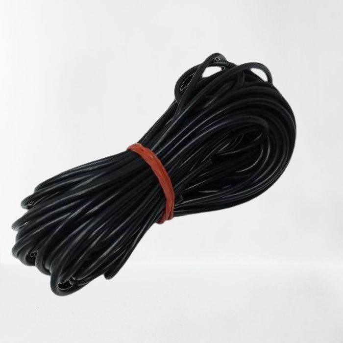 Black Solderable Wire Flexible Wires For Wiring Jumper Wire Wiring Wire , Wiring Cable - a coil of flexible black electrical wire secured in the center with a red rubber band against a white background.