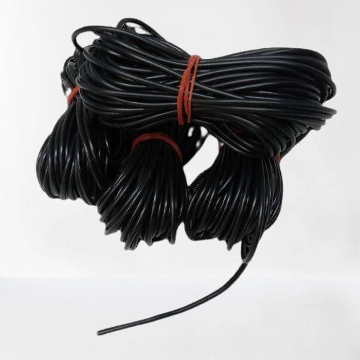 Black Solderable Wire Flexible Wires For Wiring Jumper Wire Wiring Wire , Wiring Cable - shown as a bundle of black wiring cable coiled into multiple loops and secured with red rubber bands.