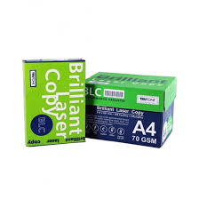 Blc A4 70 GSM Paper - 1 Ream - shown as a green and blue paper ream packaging box standing upright next to a closed ream box.