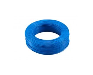 blue 1 meter Insulation Electronic PCB Wrapping Breadboard Jumper Wire Cable - shown as a single, neatly wound coil of blue wire.
