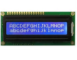 Blue 1602 LCD 16x2 Character LCD Arduino Display For Arduino - a rectangular green circuit board with a blue backlit screen displaying two lines of letters.