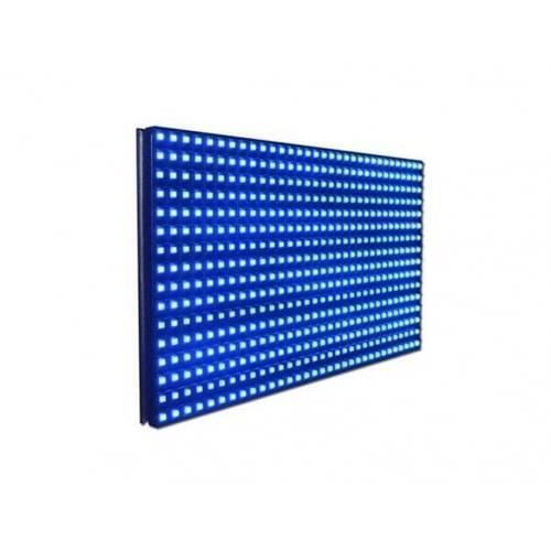 Blue P10 Outdoor LED Display Panel Module 5V 32x16 HUB12 - a rectangular electronic panel featuring a grid of blue LED lights on a black base.
