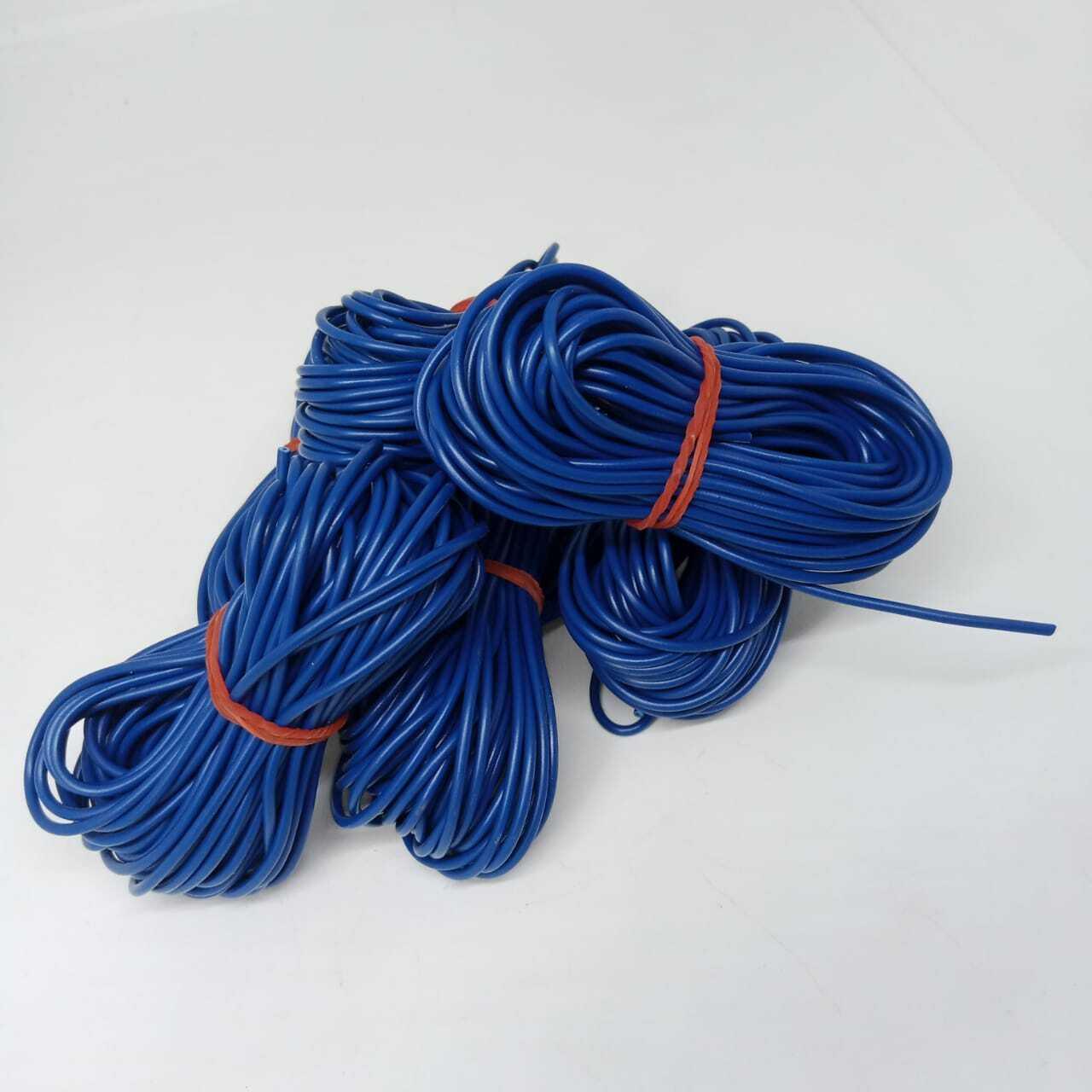 Blue Solderable Wire Flexible Wires For Wiring Jumper Wire Wiring Cable - shown as several blue wire coils bundled together with orange rubber bands.