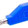 Blue Stackable 4mm Banana Plugs Jacks Connector - plastic housing with an embossed SCI logo and a silver-coloured metal banana plug tip.