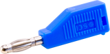 Blue Stackable 4mm Banana Plugs Jacks Connector - plastic housing with an embossed SCI logo and a silver-coloured metal banana plug tip.