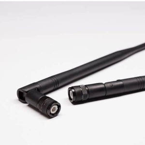 BNC Type 2.4GHz WiFi Wireless Rubber Duck Foldable Signal Antenna For Wi-Fi Router Without Antenna - two black, foldable antennas with BNC connectors on a white background.