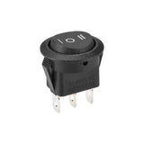 Boat Rocker Switch Oval Toggle Switch 3pins On/off/on AC 250V/6A 125V/10A 1pcs - a black oval-shaped 3-pin toggle switch with an I-O-II marking on the rocker and electrical specifications printed on the side.