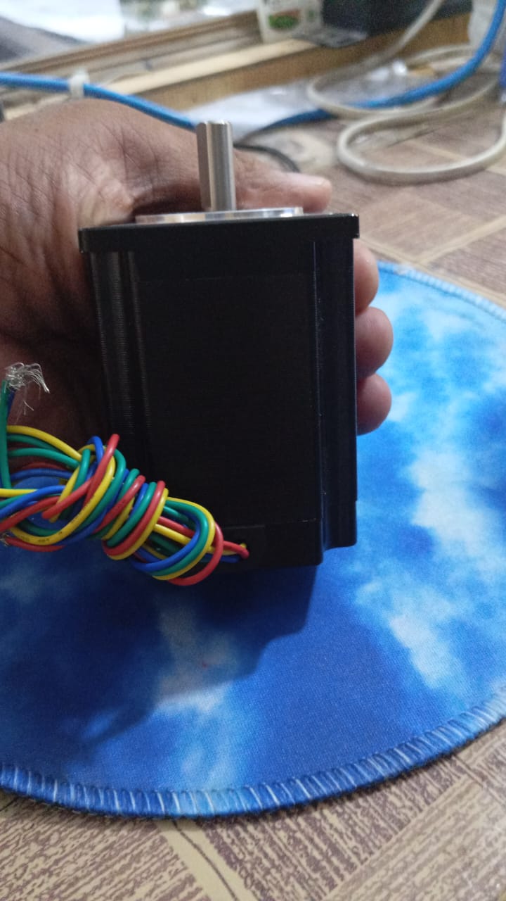 Brand New High Quality 57BYGH76 NEMA 23 Bipolar Stepper Motor 76mm 4.0A 1.8nm - the black cylindrical body, metal shaft, and a bundle of multi-colored wires.