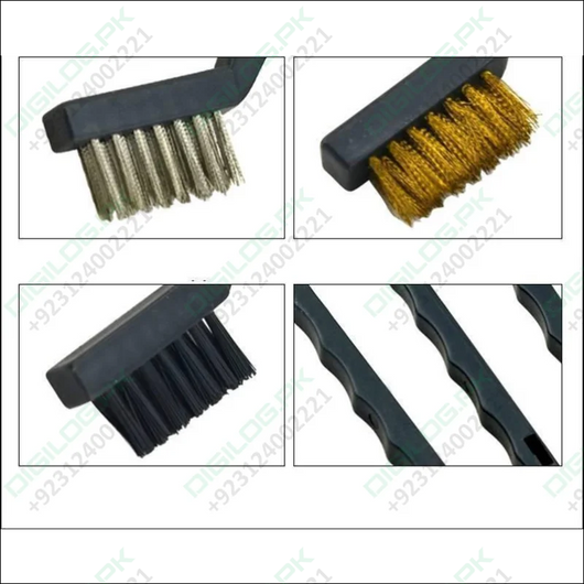 3pcs Wire Brush Stainless Steel Nylon Brass Brushes