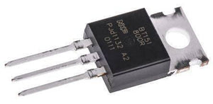 BT151 SCR TRIAC Thyristor Datasheet - a black electronic component with three metal pins and a mounting tab, showing the NXP logo and BT151 800R text on the casing.