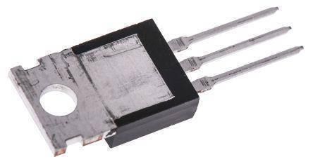 BT151 SCR TRIAC Thyristor Datasheet - a black electronic component with a silver metal heat sink tab and three thin metal pins extending from one side.