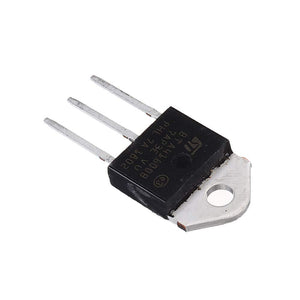 BTA41600 TRIAC - shown as a black electronic component with three metal pins and a silver mounting tab with a hole, viewed from an angled perspective.