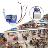 Bulk Orders| Photocell Automatic Light Control Sun Switch LDR As-10-220 Day Night Sensor Switch - a blue and white sensor with three wire leads and a metal mounting bracket.