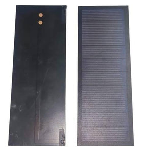 Buy 6V Mini Solar Cell Solar Module | Monocrystalline Solar Panel For DIY Projects At Digilog.pk - the black rectangular front panel with solar cells and the reverse side with two circular contact points.