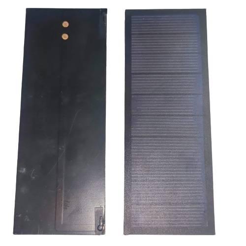 Buy 6V Mini Solar Cell Solar Module | Monocrystalline Solar Panel For DIY Projects At Digilog.pk - the black rectangular front panel with solar cells and the reverse side with two circular contact points.