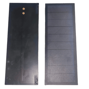 Buy 6V Mini Solar Cell Solar Module | Monocrystalline Solar Panel For DIY Projects At Digilog.pk - the black rectangular front panel with grid lines and the reverse side with two circular contact points.