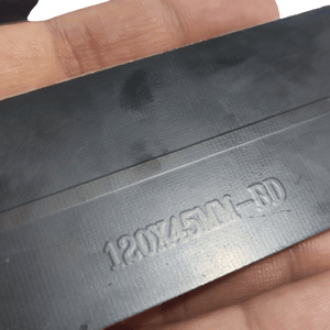 Buy 6V Mini Solar Cell Solar Module | Monocrystalline Solar Panel For DIY Projects At Digilog.pk - a close-up view of the black panel surface showing the embossed text 120X45MM-BD.