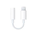 Buy Original Apple Lightning to 3.5mm Adapter - a white Lightning connector attached to a short cable and a white 3.5mm headphone jack female port.