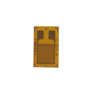 BX120-10AA Foil Resistance Strain Gauge Weighing Sensor - a rectangular yellow component featuring a fine metallic grid pattern and two contact pads.