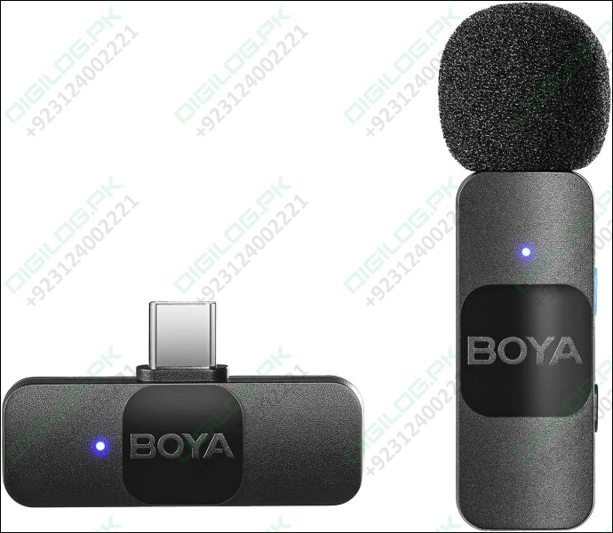 BY-V10 BOYA Wireless Lapel Microphone System, USB C  Omnidirectional Condenser Microphone for YouTube Tiktok Instagram Facebook Live Streaming and Vlog Recording