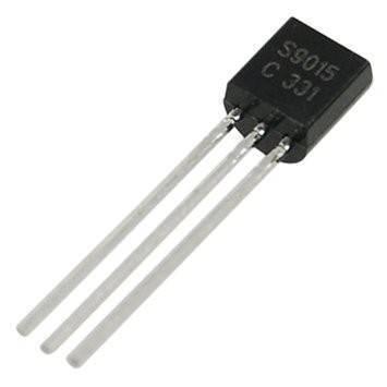 C9015 PNP Transistor - a black three-pin electronic component with the text S9015 C 331 printed on its face, shown in a close-up angled view.