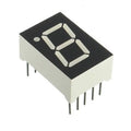 Ca 1 Digit 7 Segment 0.7 Inch LED Common Anode Display - a single-digit white LED display module with a black face and ten metal pins underneath.