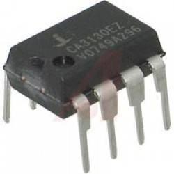 CA3130 Operational Amplifier - a black 8-pin integrated circuit chip with silver metal leads, shown from an angled perspective.