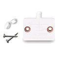 Cabinet Door Switch 12V/24V/230V White Pressure Switch (kitchen Cabinet Light Control) - with two screw holes, two small white plastic caps, and two silver screws.