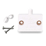 Cabinet Door Switch 12V/24V/230V White Pressure Switch (kitchen Cabinet Light Control) - with two screw holes, two small white plastic caps, and two silver screws.