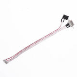 Cable HDL65011 8pin 2.0mm With DB9 And Power Connector 20cm - a white ribbon cable with an 8-pin connector, a DB9 connector, and a black power plug.