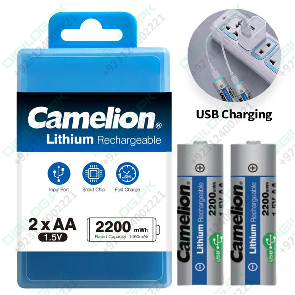 Camelion USB C Rechargeable Lithium Batteries AA – 1.5V – 2200mWh - Battery