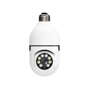 Camera V380 Pro E27 360 Degree LED Light 720P Wireless Panoramic Home Security Bulb Lamp Ip Camera - a white, bulb-shaped security camera with a central lens surrounded by LED lights and an E27 screw base.