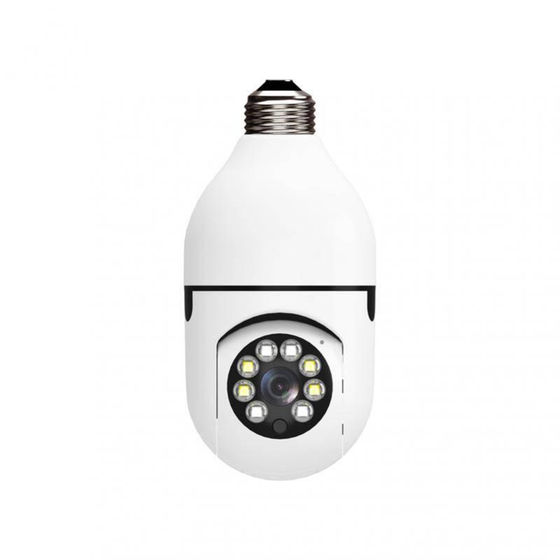 Camera V380 Pro E27 360 Degree LED Light 720P Wireless Panoramic Home Security Bulb Lamp Ip Camera - a white, bulb-shaped security camera with a central lens surrounded by LED lights and an E27 screw base.