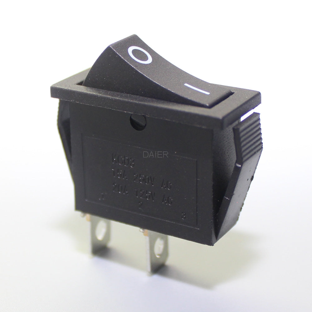 Canal Hb Series Rocker Power Switch 20 - a black rectangular rocker switch with an O/I toggle and two metal terminal pins extending from the bottom.