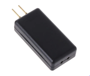 Car Auto Universal Airbag Simulator Emulator Diagnostic Tool Srs Fault Finding - a black rectangular plastic device with two protruding gold-colored metal pins.