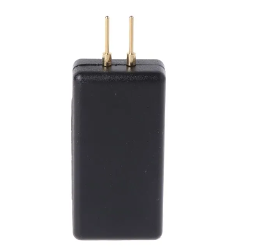 Car Auto Universal Airbag Simulator Emulator Diagnostic Tool Srs Fault Finding - a small black rectangular device featuring two protruding gold-coloured metal pins.