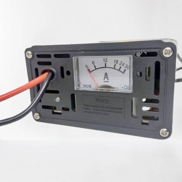 Car Battery Charger 10A 12V Suoer MA-1210A - a black rectangular unit with an analog ammeter display and red and black power cables.