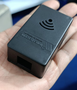 Casing For Inverterzone WiFi Dongle - a black rectangular plastic housing with a WiFi icon, solar panel logo, and a single port opening on the side.