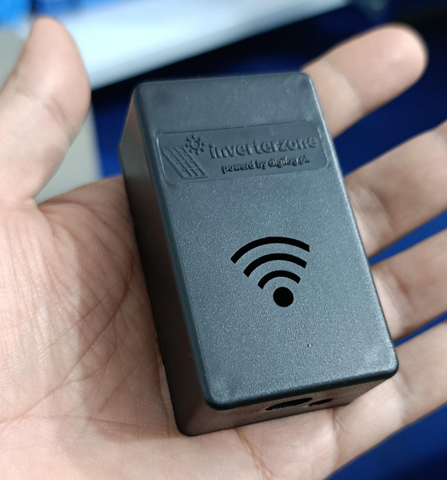 Casing For Inverterzone WiFi Dongle - a small black rectangular plastic enclosure with a WiFi icon and the Inverterzone logo on the front face.
