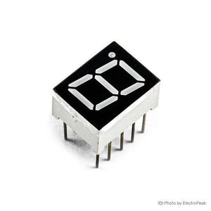 Cc 1 Digit 7 Segment 0.7 Inch LED Common Cathode Display Red Color - a single-digit red LED component with ten pins extending from the base.