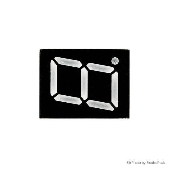 Cc 1 Digit 7 Segment 0.7 Inch LED Common Cathode Display Red Color - a rectangular black electronic component featuring two illuminated digit segments.