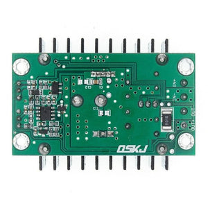 Cc-cv XL4016 9A DC To DC Adjustable Buck Converter - shown from the bottom side, featuring a green circuit board with heat sinks, solder points, and R010.