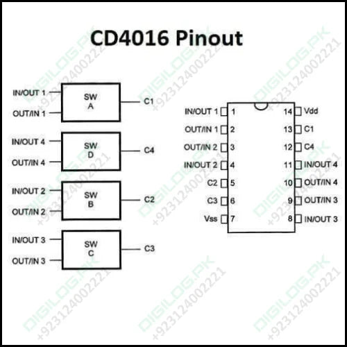 Cd4016 Quad Bilateral Analog Switch Ic
