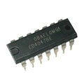 CD4047 CD4047BM CD4047BC Low Power Monostable Astable Multivibrator IC - CD4047BE IC, a black 14-pin dual in-line package integrated circuit with silver metal pins, shown from an angled perspective against a white background.
