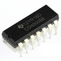 CD4066 Quad Bilateral Switch – Multiplexer - a black 14-pin integrated circuit chip with silver metal legs, shown from an angled top-down perspective.
