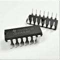 CD4069 Not Gate Hex Inverter IC DIP14 - two black 14-pin DIP integrated circuits with silver metal pins against a plain white background.