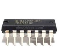 CD4073 Triple-3-IN-AND Gate IC - a black rectangular integrated circuit component with seven silver metal pins visible along one side.