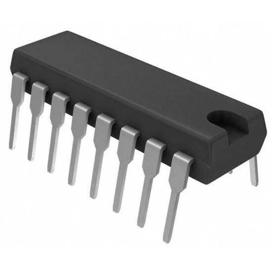CD4511 Bcd To Seven Segment Display Driver IC - shown as a black, rectangular integrated circuit component with eight metal pins visible on one side.