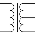 Center Tapped Transformer - a black and white circuit diagram showing a primary coil on the left and a secondary coil with a center tap on the right.
